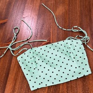 Zara Green Polka Dot Crop Top